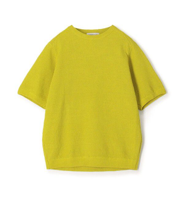 TOMORROWLAND MENS「TOMORROWLAND tricot コットンリネン モスステッチ柄クルーネック半袖ニット」|ニット・セーター|23 イエロー
