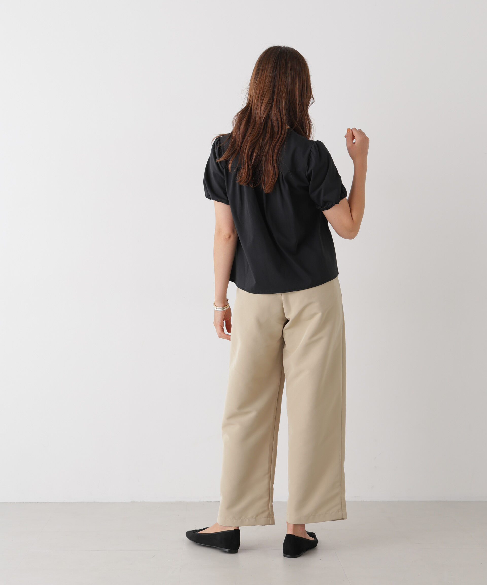 NANO universe「フロントシャーリングカットトップス」|Tシャツ・カットソー|