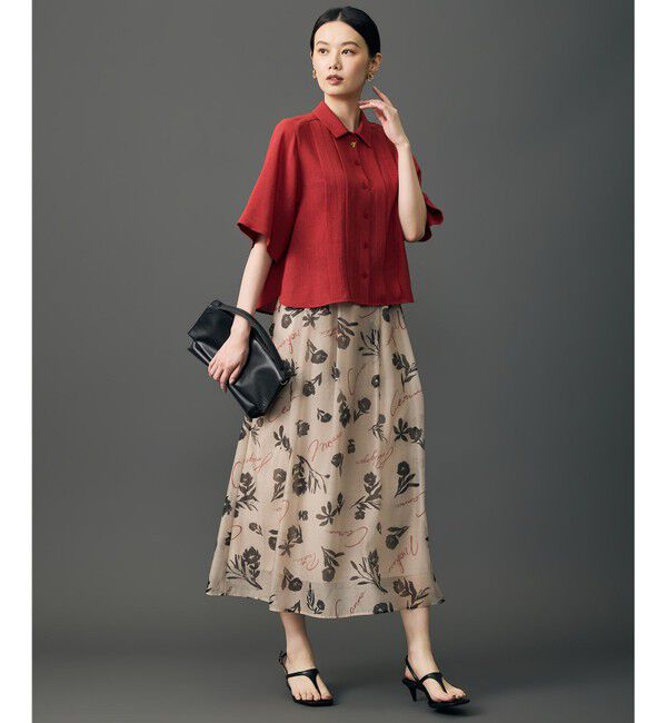 自由区「【カタログ掲載・涼感シアー】スラブボイルタック ブラウス」|シャツ・ブラウス|