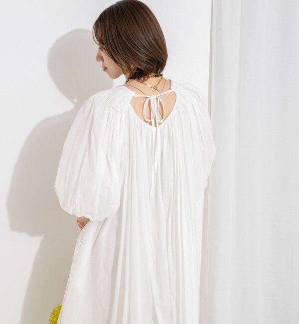 NOLLEY'S「【一部WEB限定カラーアイテム】ウォッシャブルハンドスモックバルーン袖ワンピース」|ワンピース|