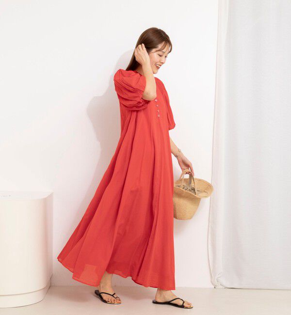 NOLLEY'S「【一部WEB限定カラーアイテム】ウォッシャブルハンドスモックバルーン袖ワンピース」|ワンピース|