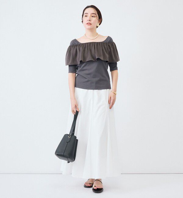 NOLLEY'S「ウォッシャブルフィブリルサテンドッキングフリルプルオーバー」|Tシャツ・カットソー|