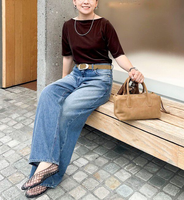 NOLLEY'S「《接触冷感》ウォッシャブルシアーベロア2WAYプルオーバー」|Tシャツ・カットソー|