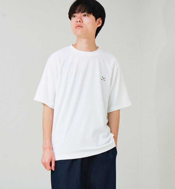 GLOSTER「【夏素材で快適】フレブルパイルTEE ワンポイント刺繍」|Tシャツ・カットソー|