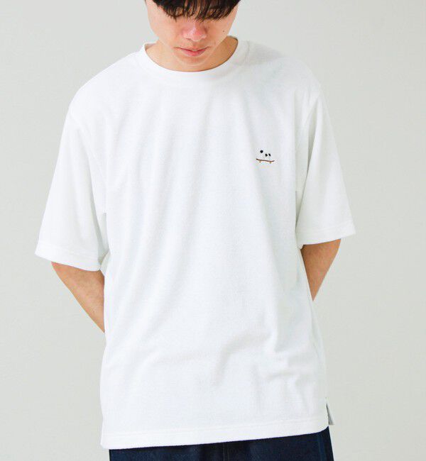 GLOSTER「【夏素材で快適】フレブルパイルTEE ワンポイント刺繍」|Tシャツ・カットソー|