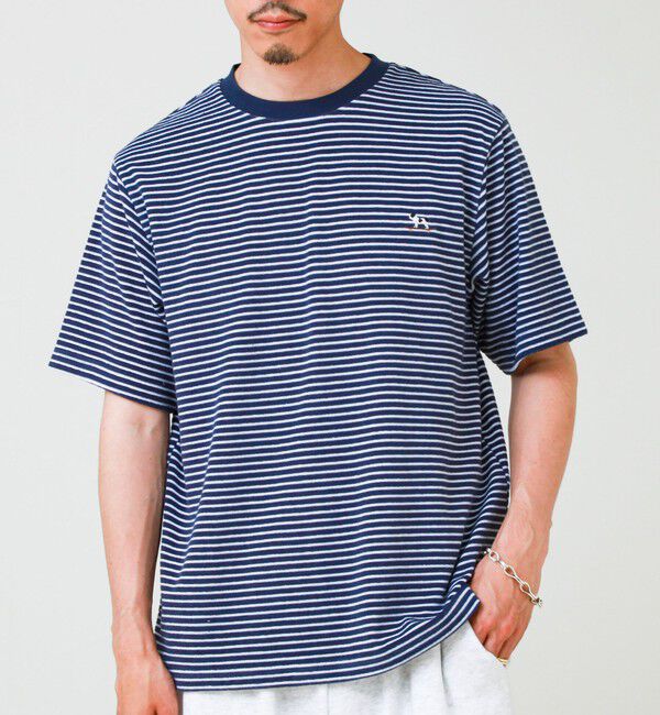 GLOSTER「【夏素材で快適】フレブルパイルTEE ワンポイント刺繍」|Tシャツ・カットソー|