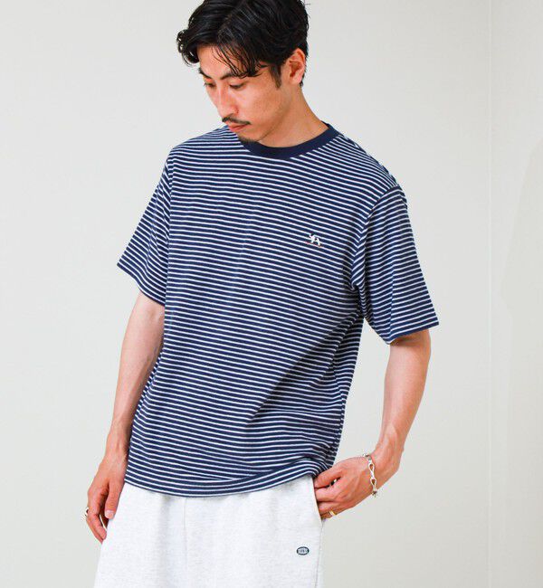 GLOSTER「【夏素材で快適】フレブルパイルTEE ワンポイント刺繍」|Tシャツ・カットソー|