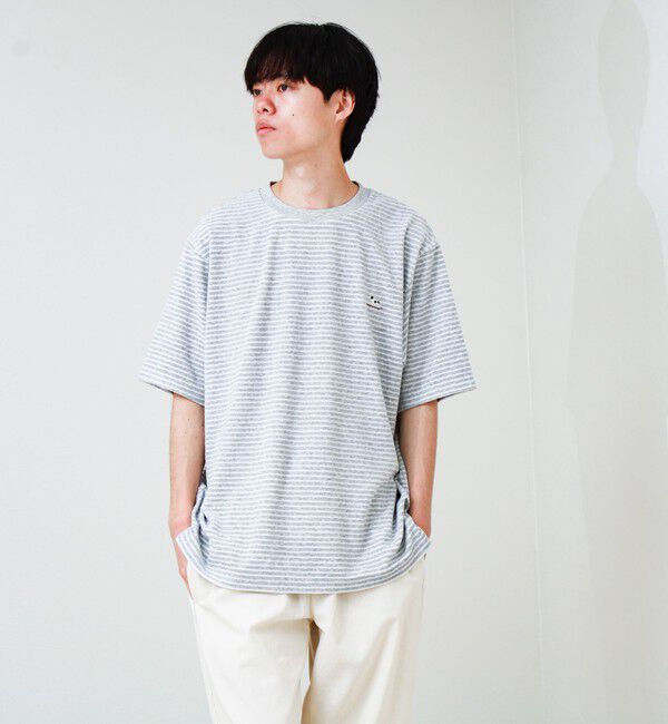 GLOSTER「【夏素材で快適】フレブルパイルTEE ワンポイント刺繍」|Tシャツ・カットソー|