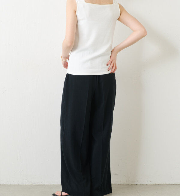  「【万能インナー】 シアー切り替えスクエアタンクトップ」|Tシャツ・カットソー|