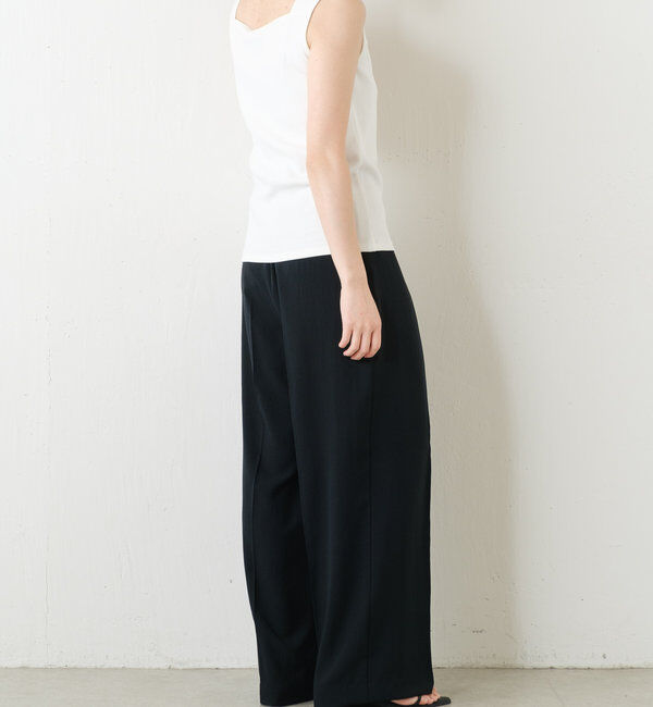  「【万能インナー】 シアー切り替えスクエアタンクトップ」|Tシャツ・カットソー|