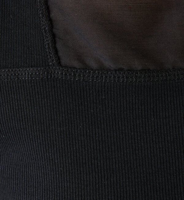 「【万能インナー】 シアー切り替えスクエアタンクトップ」|Tシャツ・カットソー|