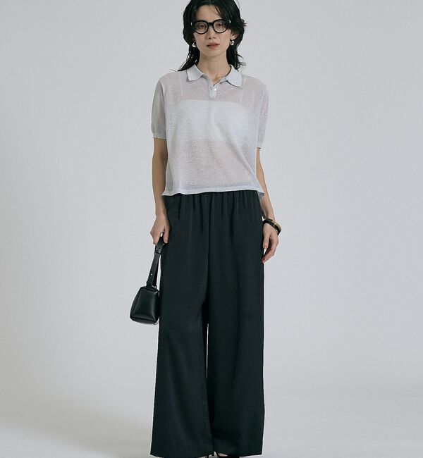 qualite「ラメポロニットTシャツ」|Tシャツ・カットソー|