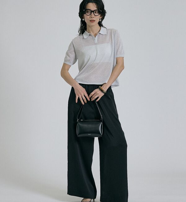 qualite「ラメポロニットTシャツ」|Tシャツ・カットソー|