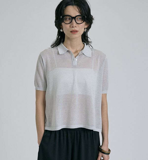 qualite「ラメポロニットTシャツ」|Tシャツ・カットソー|