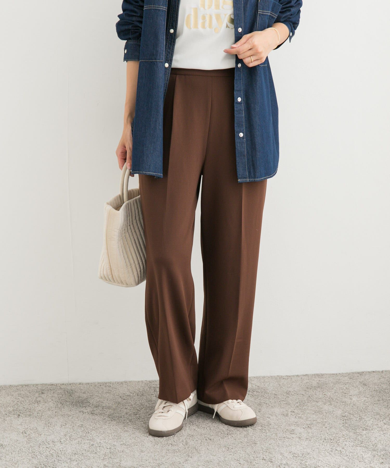 URBAN RESEARCH DOORS「カットジョーゼットパンツ」|その他|ダークブラウン