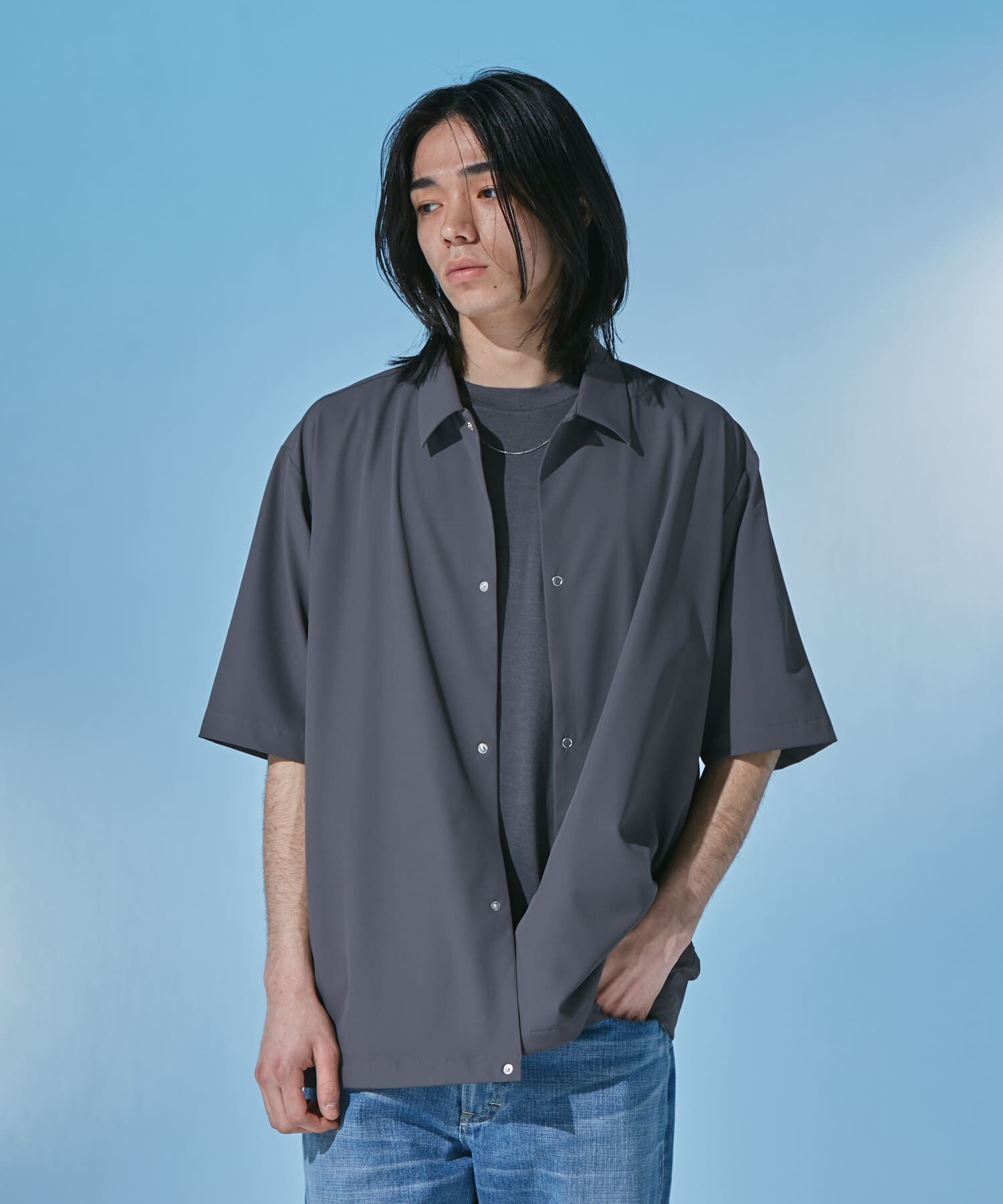 URBAN RESEARCH DOORS「『仁村紗和さん着用』『UR TECH』ｻﾏｼｪｱ ｼｮｰﾄｽﾘｰﾌﾞｼｬﾂｶ  」|カーディガン|