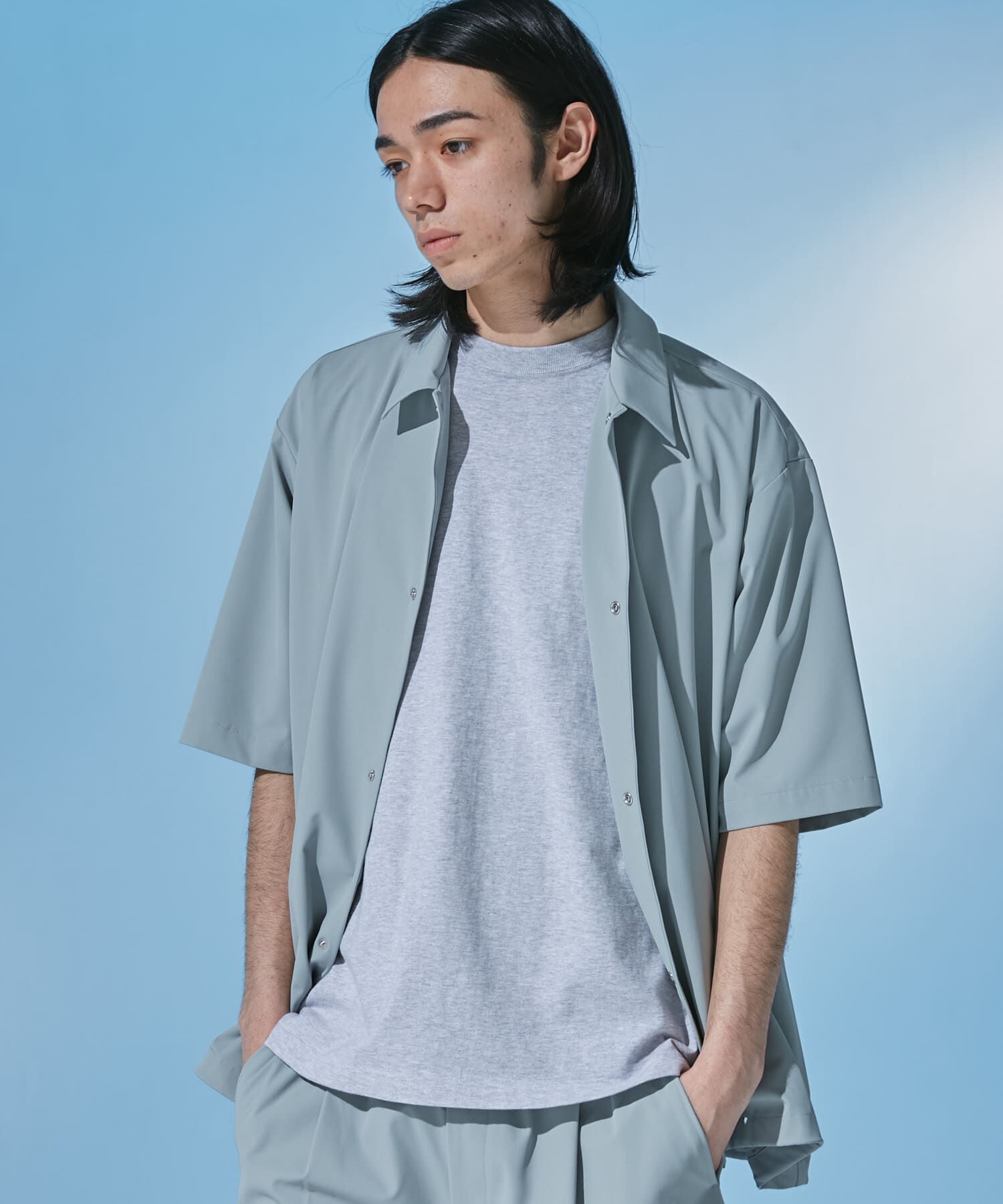 URBAN RESEARCH DOORS「『仁村紗和さん着用』『UR TECH』ｻﾏｼｪｱ ｼｮｰﾄｽﾘｰﾌﾞｼｬﾂｶ  」|カーディガン|