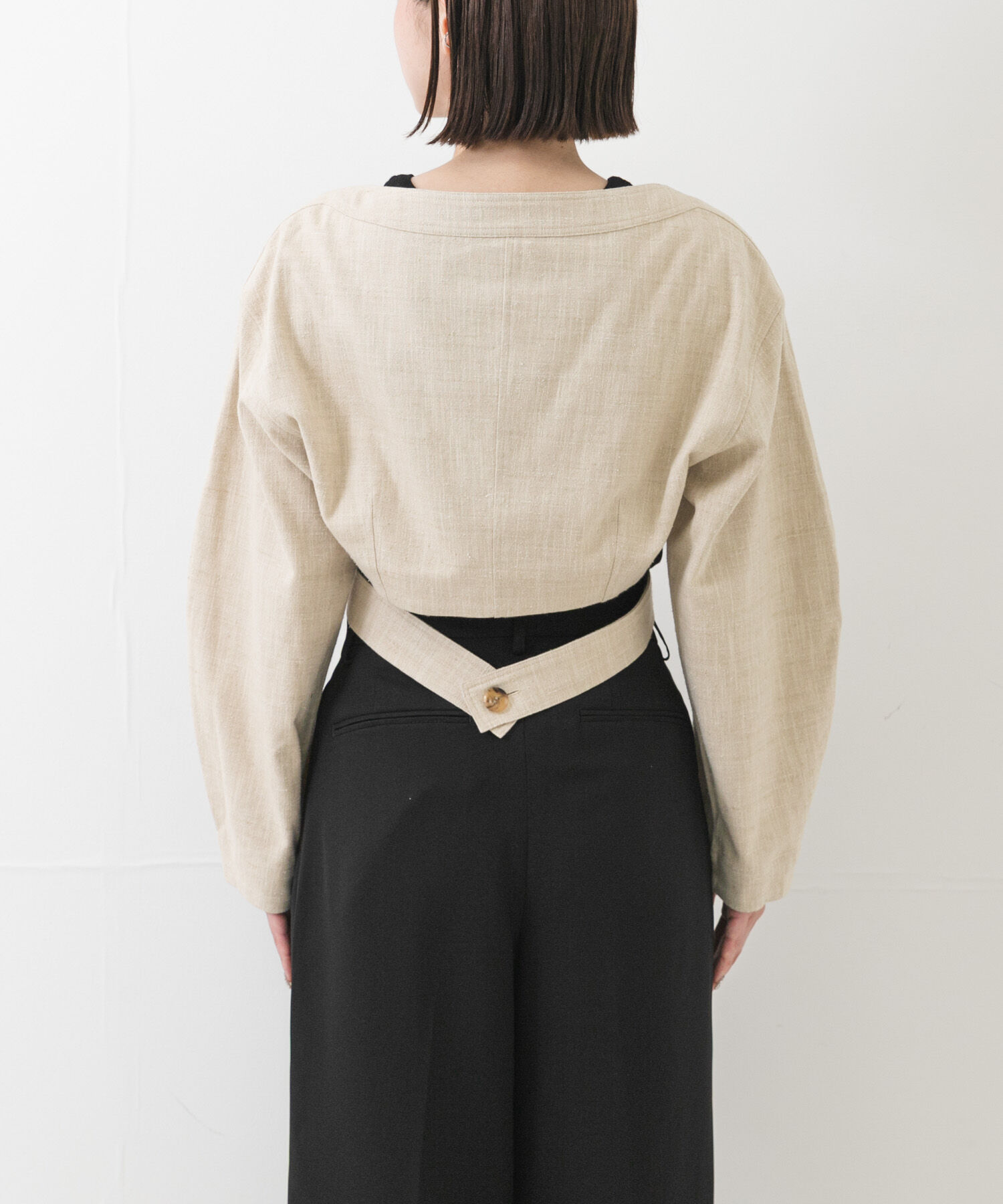 URBAN RESEARCH「new basic　SLAB NEP BELT JACKET」|ノーカラーコート|