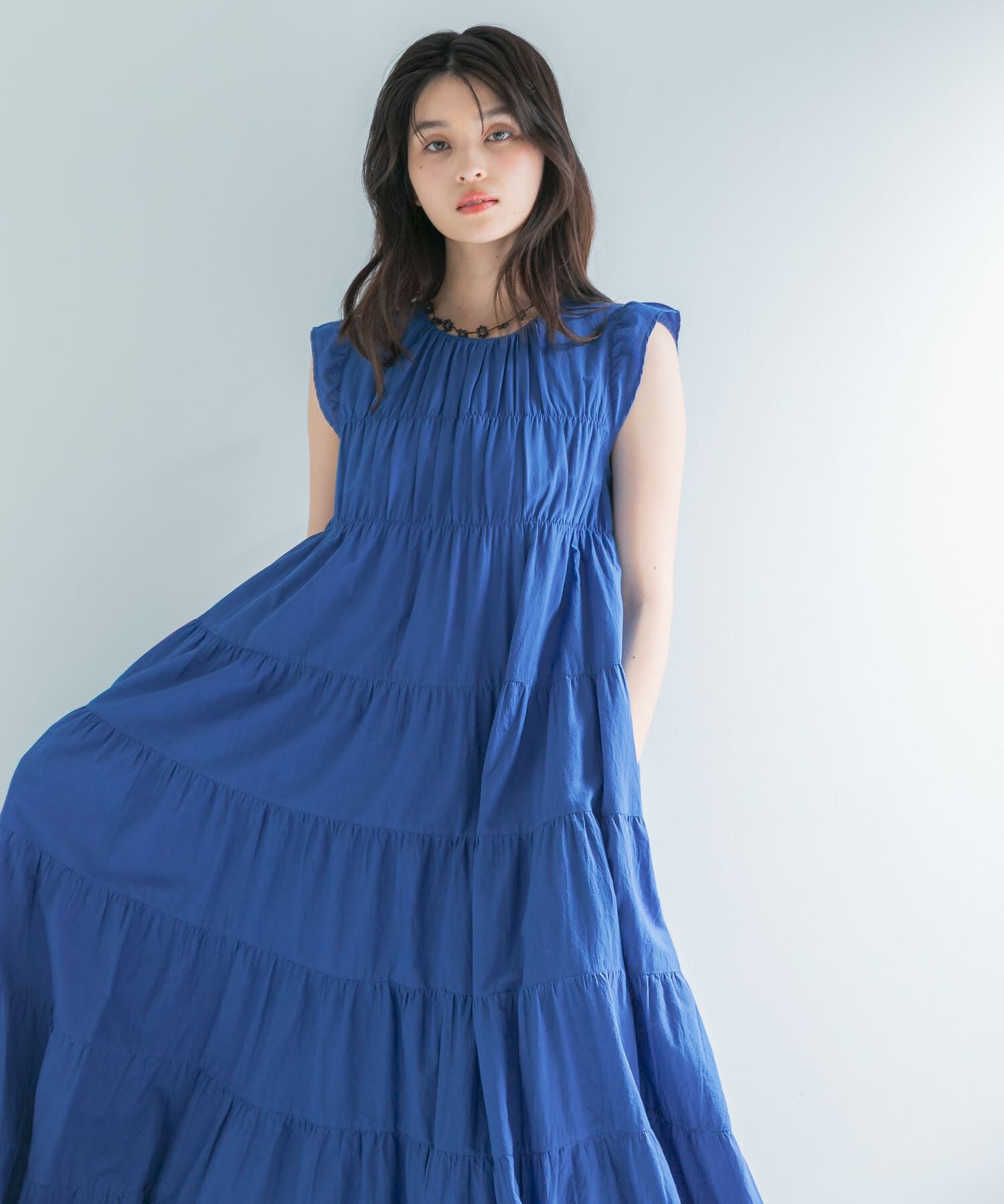 URBAN RESEARCH ROSSO「インドコットンティアードワンピース」|ワンピース|ブルー