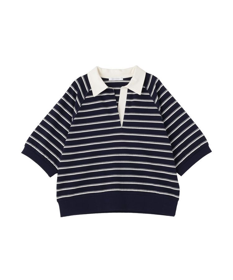 AMERICAN HOLIC「衿配色5分袖ラガーシャツ」|Tシャツ・カットソー|