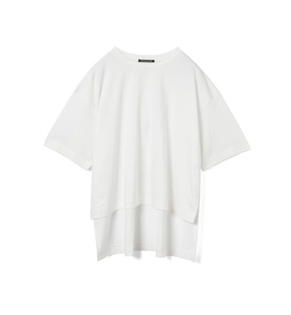 mizuiro ind「mizuiro ind サイドスリットワイドチュニックTシャツ」|Tシャツ・カットソー|オフホワイト