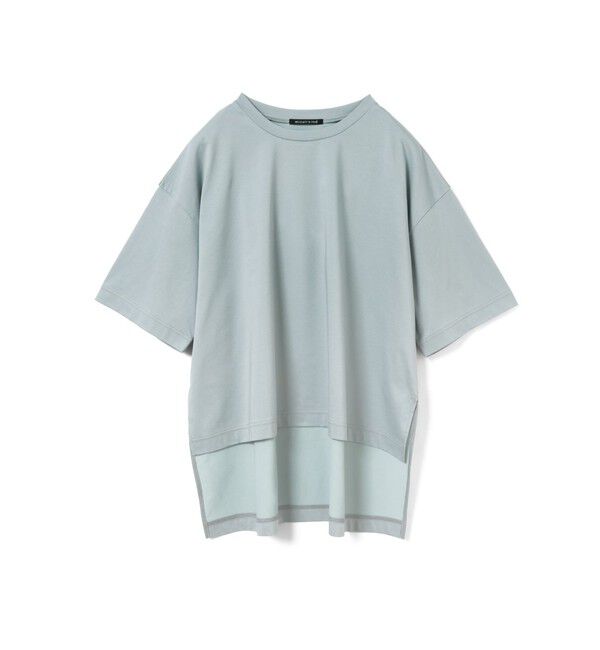 mizuiro ind「mizuiro ind サイドスリットワイドチュニックTシャツ」|Tシャツ・カットソー|ブルーグレー