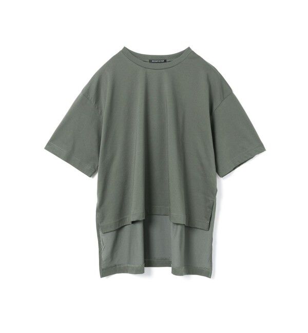 mizuiro ind「mizuiro ind サイドスリットワイドチュニックTシャツ」|Tシャツ・カットソー|グレー