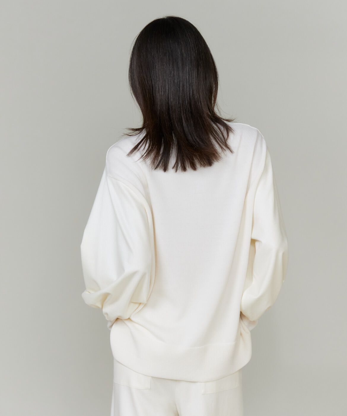 INED「《大きいサイズ》圧縮スムースドッキングニットプルオーバー」|Tシャツ・カットソー|