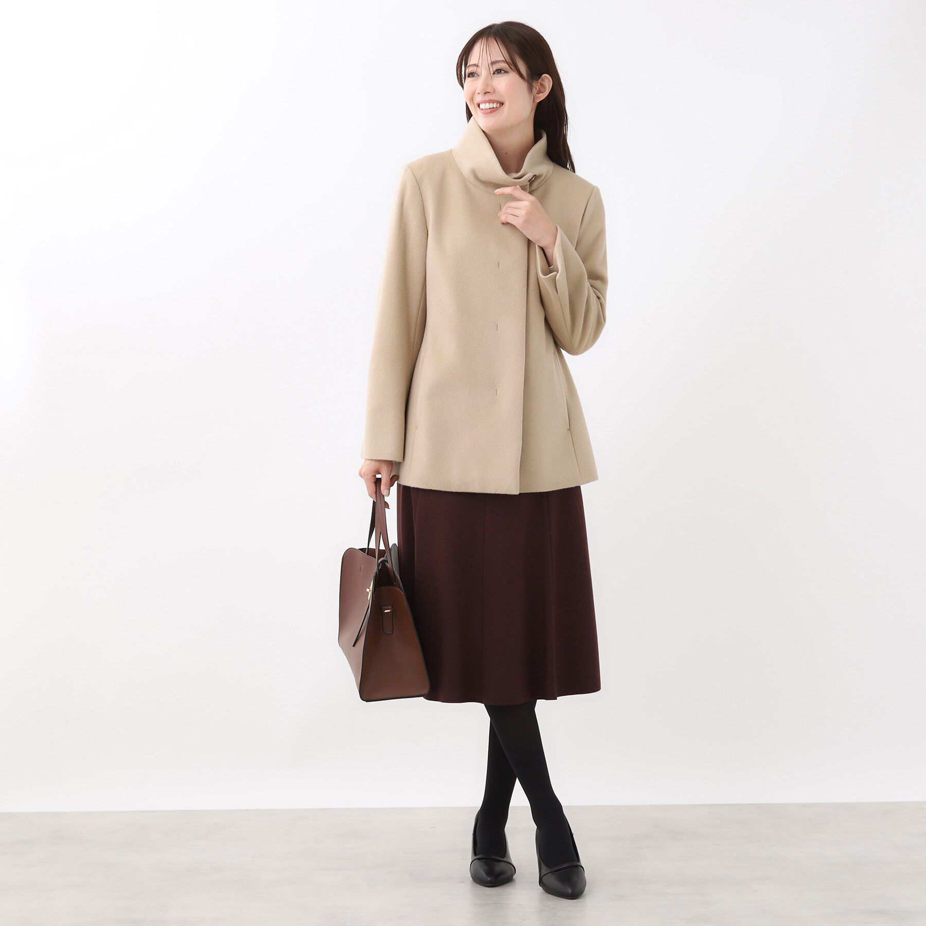 Reflect「【SS-4Lサイズ／衿が顔に当たらない◎】スタンドネックミドルコート」|その他|