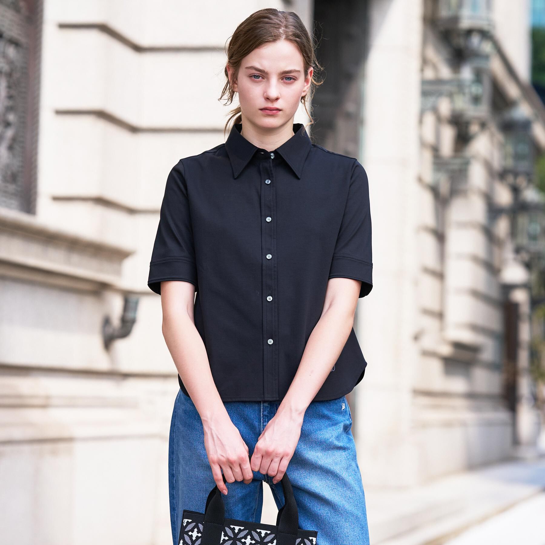 DRESSTERIOR「【接触冷感／抗菌防臭／消臭】ICE CLEAR COTTON ハーフスリーブシャツ」|Tシャツ・カットソー|