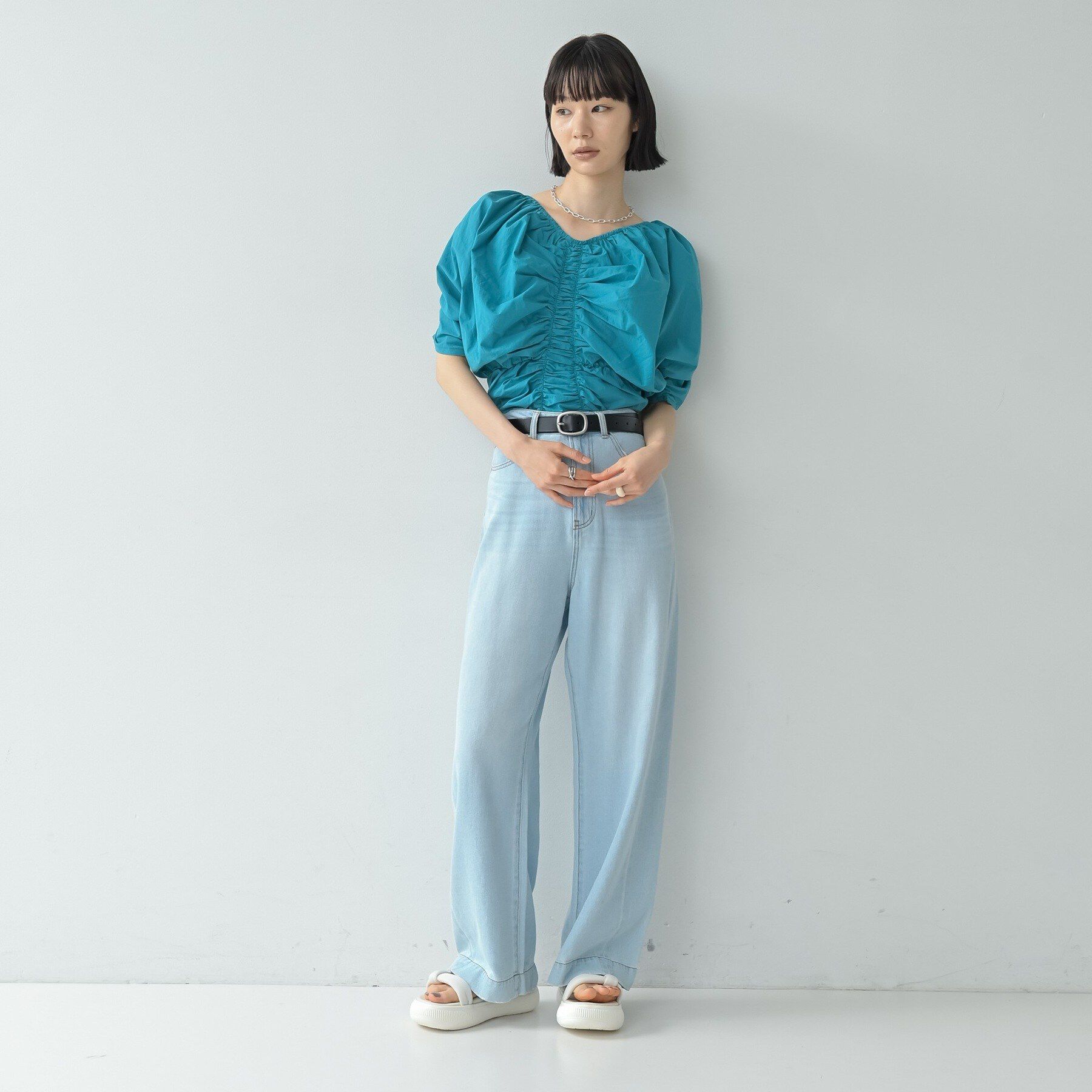 GALLEST「シャーリングオフショルブラウス」|シャツ・ブラウス|