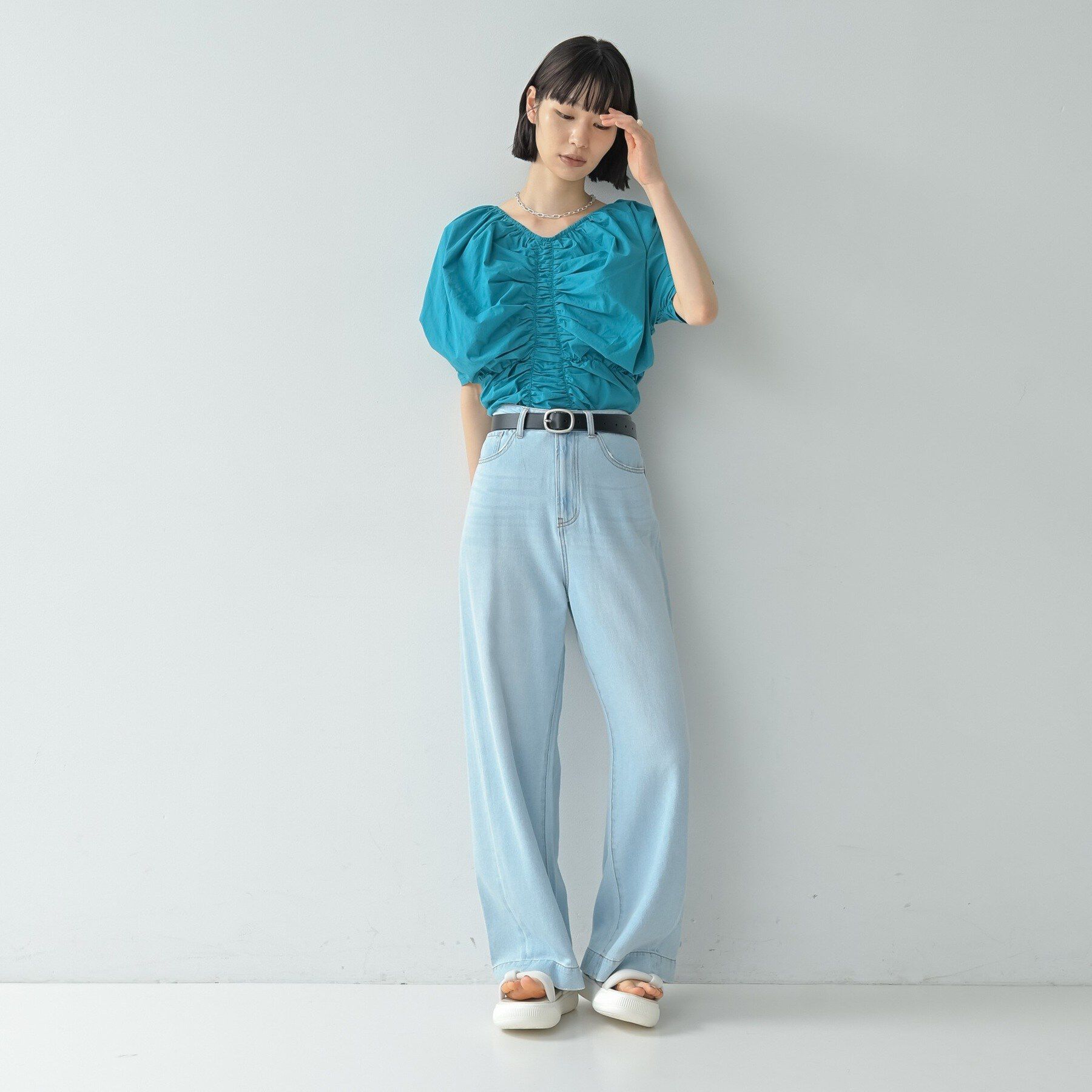 GALLEST「シャーリングオフショルブラウス」|シャツ・ブラウス|