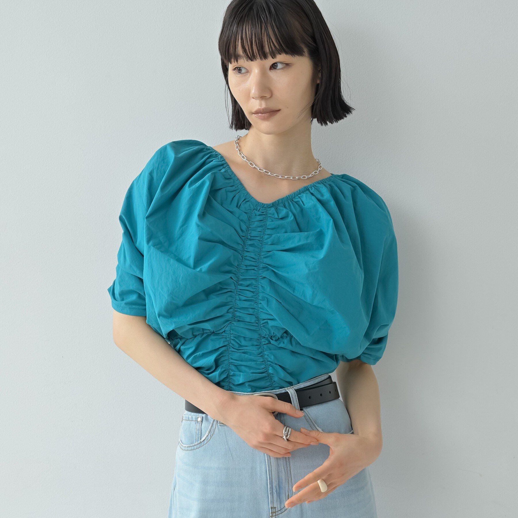 GALLEST「シャーリングオフショルブラウス」|シャツ・ブラウス|