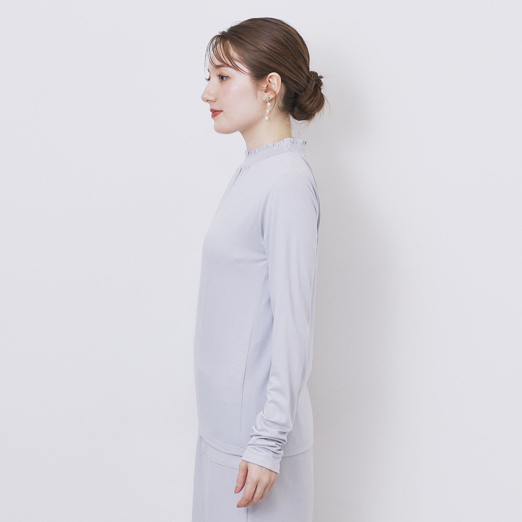 index「シャーリングデザイントップス【洗濯機OK／吸湿発熱】」|Tシャツ・カットソー|