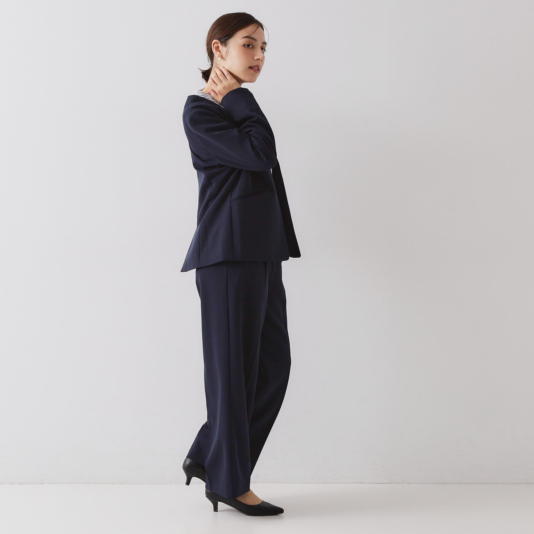 OPAQUE.CLIP「《通勤セットアップ対応》 ワイドパンツダブルクロス【洗濯機OK】」|その他|
