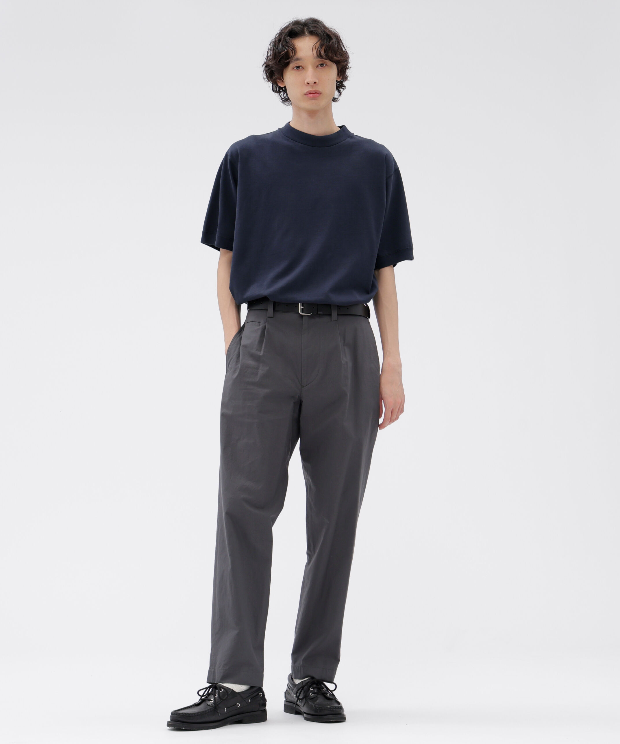 MHL.「GARMENT DYED TOUGH COTTON LINEN JERSEY TOP」|Tシャツ・カットソー|