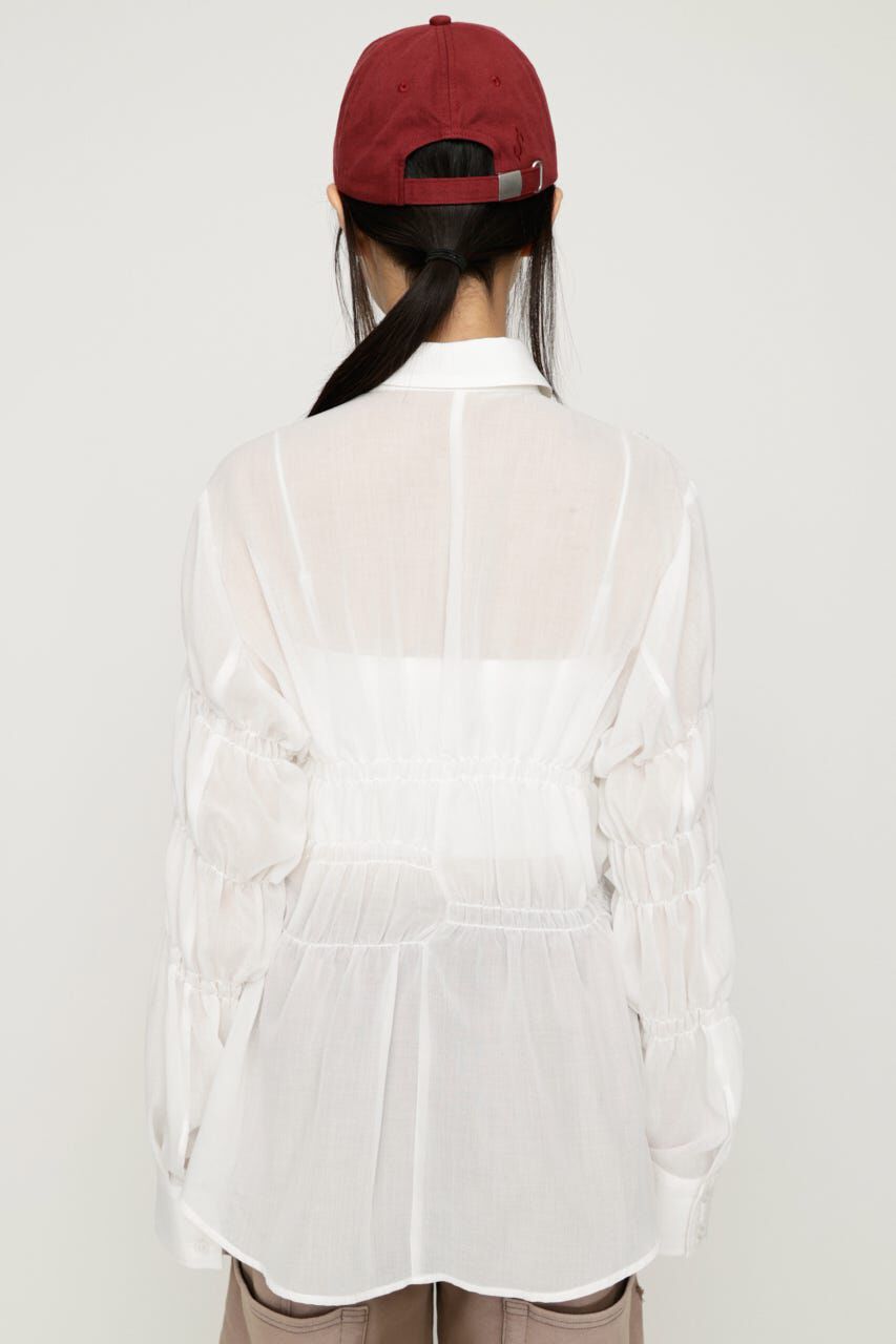 SLY「ASYMMETRY SHIRRING SHEER シャツ」|シャツ・ブラウス|