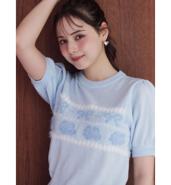 CALNAMUR「ローズリボンニットトップス」|ニット・セーター|