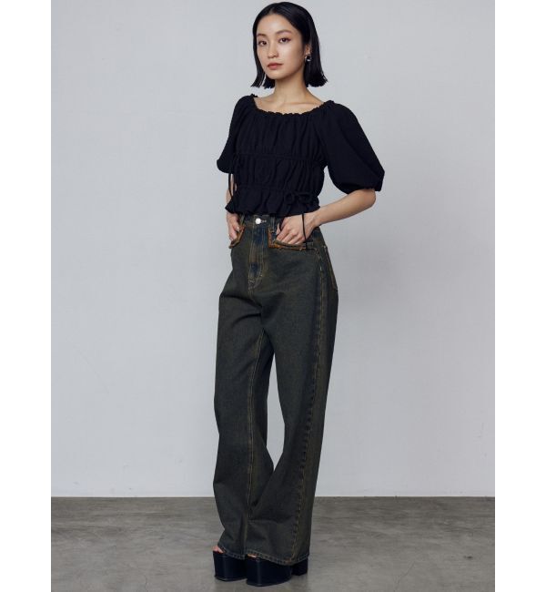 EMODA「2WAYギャザーショルダートップ」|Tシャツ・カットソー|