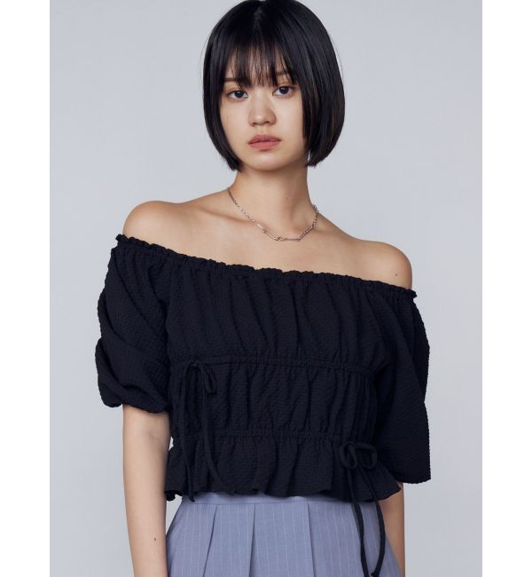 EMODA「2WAYギャザーショルダートップ」|Tシャツ・カットソー|