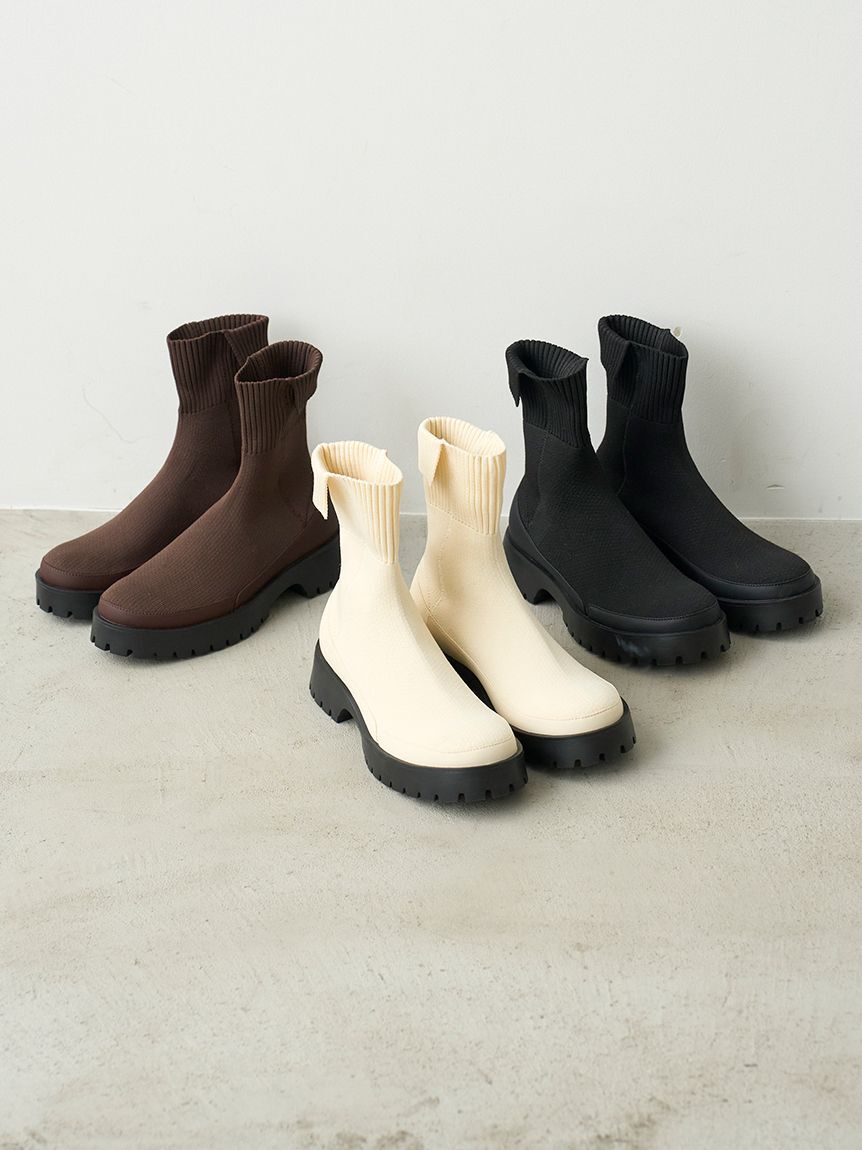 emmi atelier「eco ニットブーツ」|ロングブーツ|