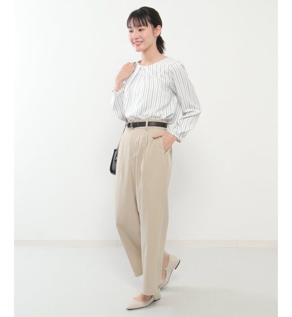 ikka「フロントタックワイドパンツ」|その他|