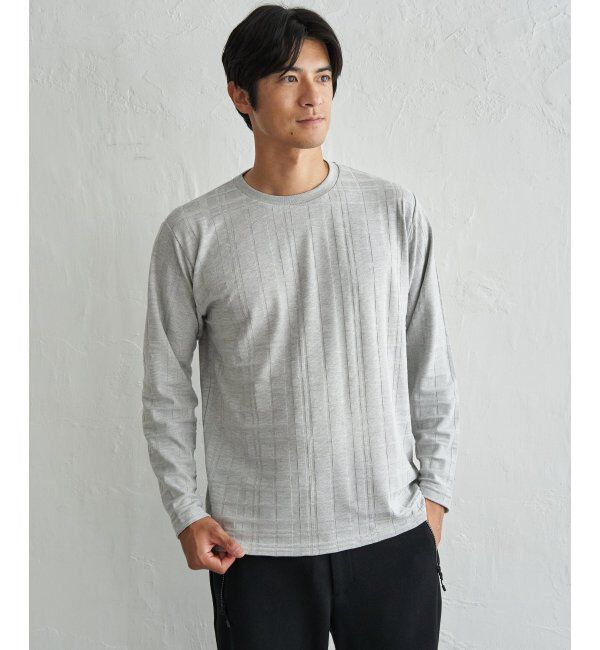 IKKA LOUNGE「リンクスチェックジャカードロンT」|Tシャツ・カットソー|