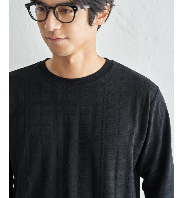 IKKA LOUNGE「リンクスチェックジャカードロンT」|Tシャツ・カットソー|