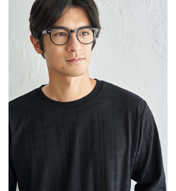 IKKA LOUNGE「リンクスチェックジャカードロンT」|Tシャツ・カットソー|