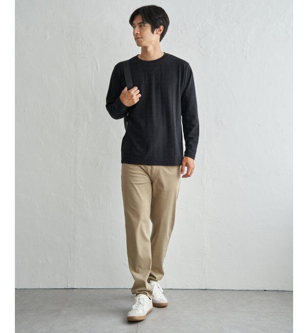 IKKA LOUNGE「リンクスチェックジャカードロンT」|Tシャツ・カットソー|