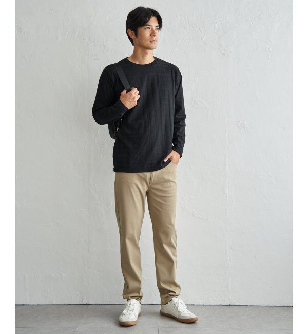 IKKA LOUNGE「リンクスチェックジャカードロンT」|Tシャツ・カットソー|