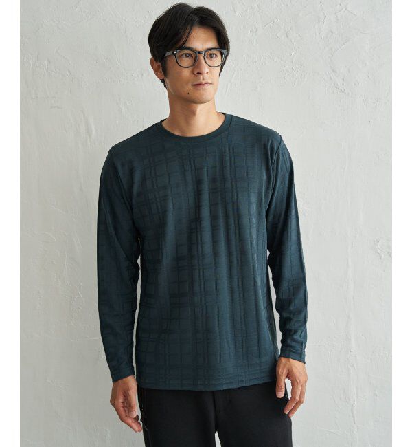 IKKA LOUNGE「リンクスチェックジャカードロンT」|Tシャツ・カットソー|