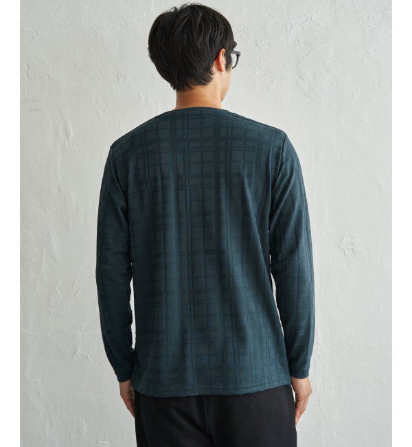 IKKA LOUNGE「リンクスチェックジャカードロンT」|Tシャツ・カットソー|