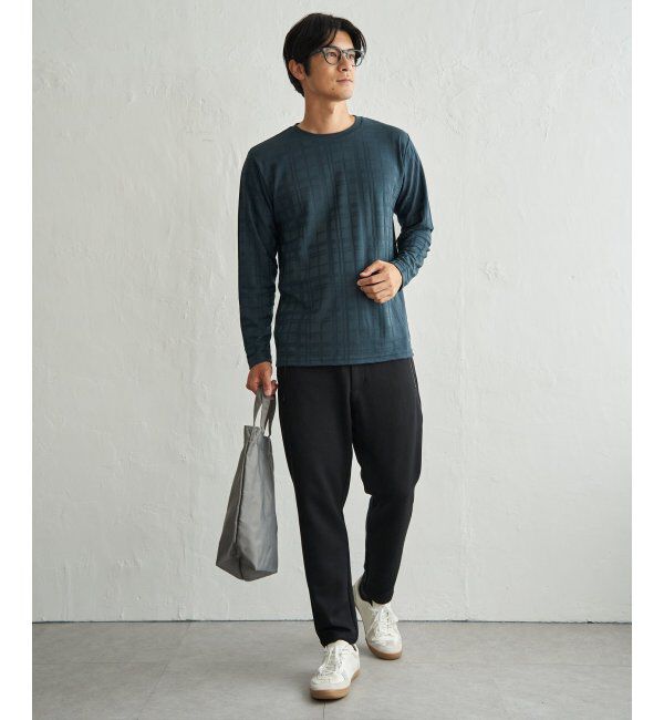 IKKA LOUNGE「リンクスチェックジャカードロンT」|Tシャツ・カットソー|
